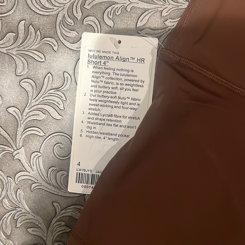 NWT 🍋 Lululemon Java Align High Ruse Short 4” Size 4 - Picture 3 of 3